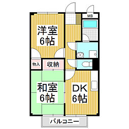 サープラスたちばな2 2DKの間取図画像