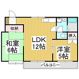 ハイツオネシス 2LDKの間取図画像