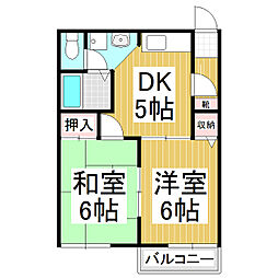 ファインパレスD 2DKの間取図画像