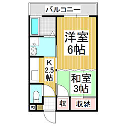 コーポシモヤマ 2Kの間取図画像