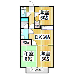サープラススリーハイツ緑ヶ丘 3DKの間取図画像