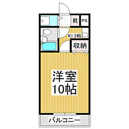 シェトワ鷹羽 1Kの間取図画像