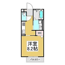 ウィステリアONE 1Kの間取図画像