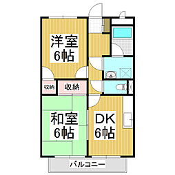 エルナージ 2DKの間取図画像