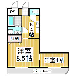 タクビル2 2Kの間取図画像