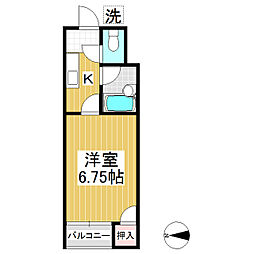 メゾン松南 1Kの間取図画像