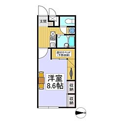レオパレス田園 1Kの間取図画像