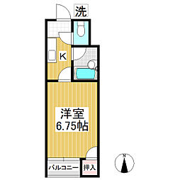 メゾン松南 1Kの間取図画像