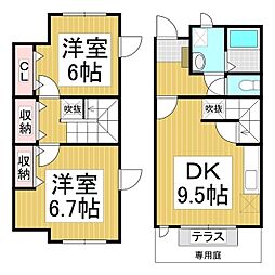 エトワール 2DKの間取図画像