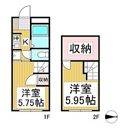 ロッヂーノ中野 2Kの間取図画像