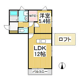 メセナヒルズ 1LDKの間取図画像