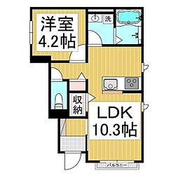 West・N・Valley 1LDKの間取図画像