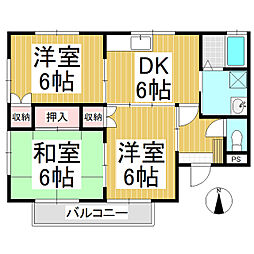 パールハイツ坂田町 3DKの間取図画像