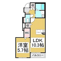 ラ・フォンテガイア 1LDKの間取図画像
