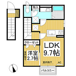 ムルチコーレ ・柊 1LDKの間取図画像