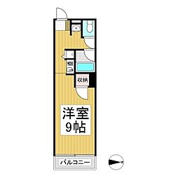 グリーンスクエア穂波 ワンルームの間取図画像
