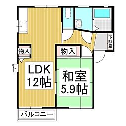 ディアスフェリセスA 1LDKの間取図画像