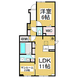 フィオーレコニファー 1LDKの間取図画像