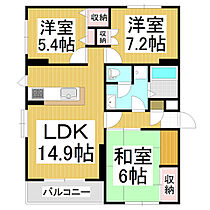 カサフィーナＡ I  ｜ 長野県長野市大字栗田（賃貸マンション3LDK・1階・75.62㎡） その2