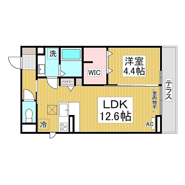 トリシア中越 ｜長野県長野市中越2丁目(賃貸アパート1LDK・1階・41.53㎡)の写真 その2