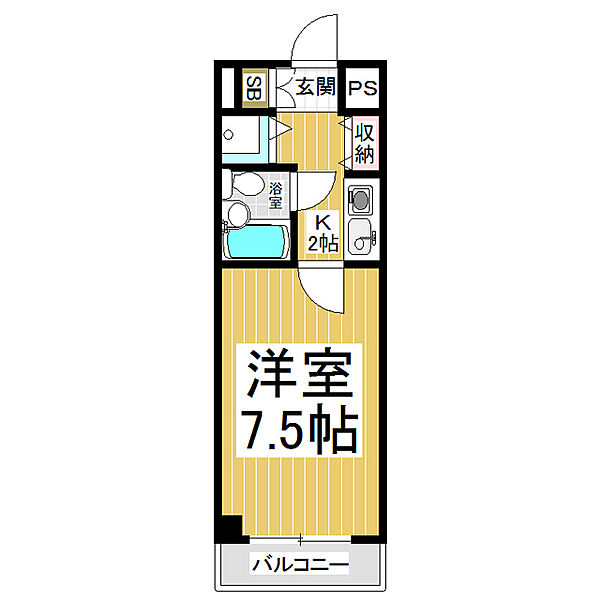 ダイアパレス長野大通りI ｜長野県長野市大字三輪三輪田町(賃貸マンション1K・4階・19.68㎡)の写真 その2