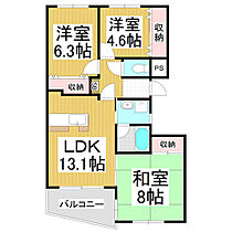 長野県長野市大字栗田（賃貸マンション3LDK・3階・74.80㎡） その2