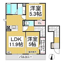 ジラソーレ  ｜ 長野県長野市大字大豆島（賃貸アパート2LDK・2階・57.39㎡） その2