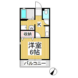 ビレッジエリカ 1階1Kの間取り