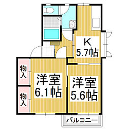 ディアスいすよB 2Kの間取図画像