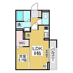 コラージュくりた 1LDKの間取図画像