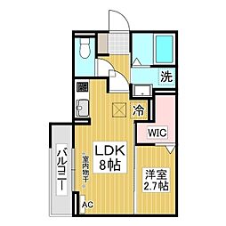 コラージュくりた 1LDKの間取図画像