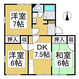 タウニィ桜 3DKの間取図画像
