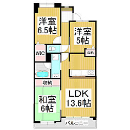 サーパス若里 3LDKの間取図画像