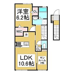 セリーノ・K 1LDKの間取図画像