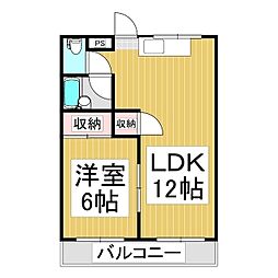ひまわりハイツ 1LDKの間取図画像