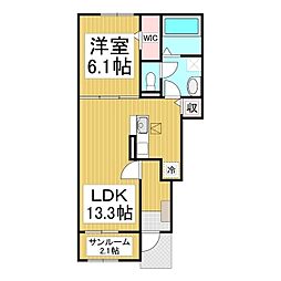 ルシエール 1LDKの間取図画像