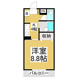 サンプローチ 1Kの間取図画像