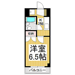 コーポ三輪 1Kの間取図画像