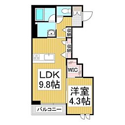 グレイス東峯 1LDKの間取図画像