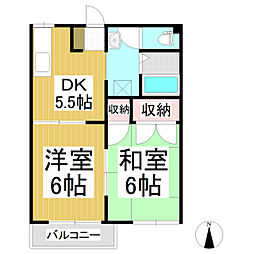 フォーブルこしばみ 2DKの間取図画像