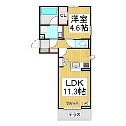oryzafolium(オリザフォリウム) 1LDKの間取図画像