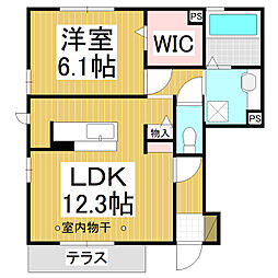 サンティール京 1LDKの間取図画像