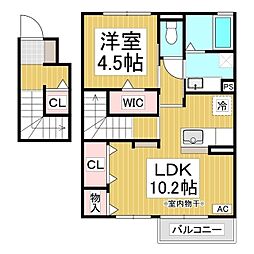 サウンドコート 1LDKの間取図画像