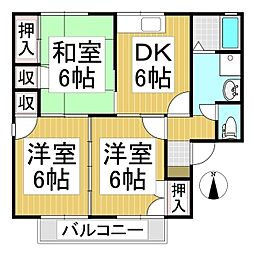 ヴィラ・エヌ・エス 3DKの間取図画像