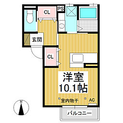 エーテル ワンルームの間取図画像