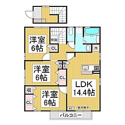 ブランシェ高田 3LDKの間取図画像