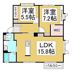 フレグランス日詰D 2LDKの間取図画像