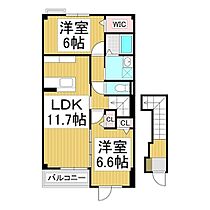 長野県千曲市大字稲荷山（賃貸アパート2LDK・2階・61.91㎡） その2