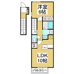 チアーズ 2階1LDKの間取り
