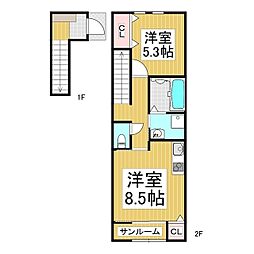 千曲シモンド 1LDKの間取図画像